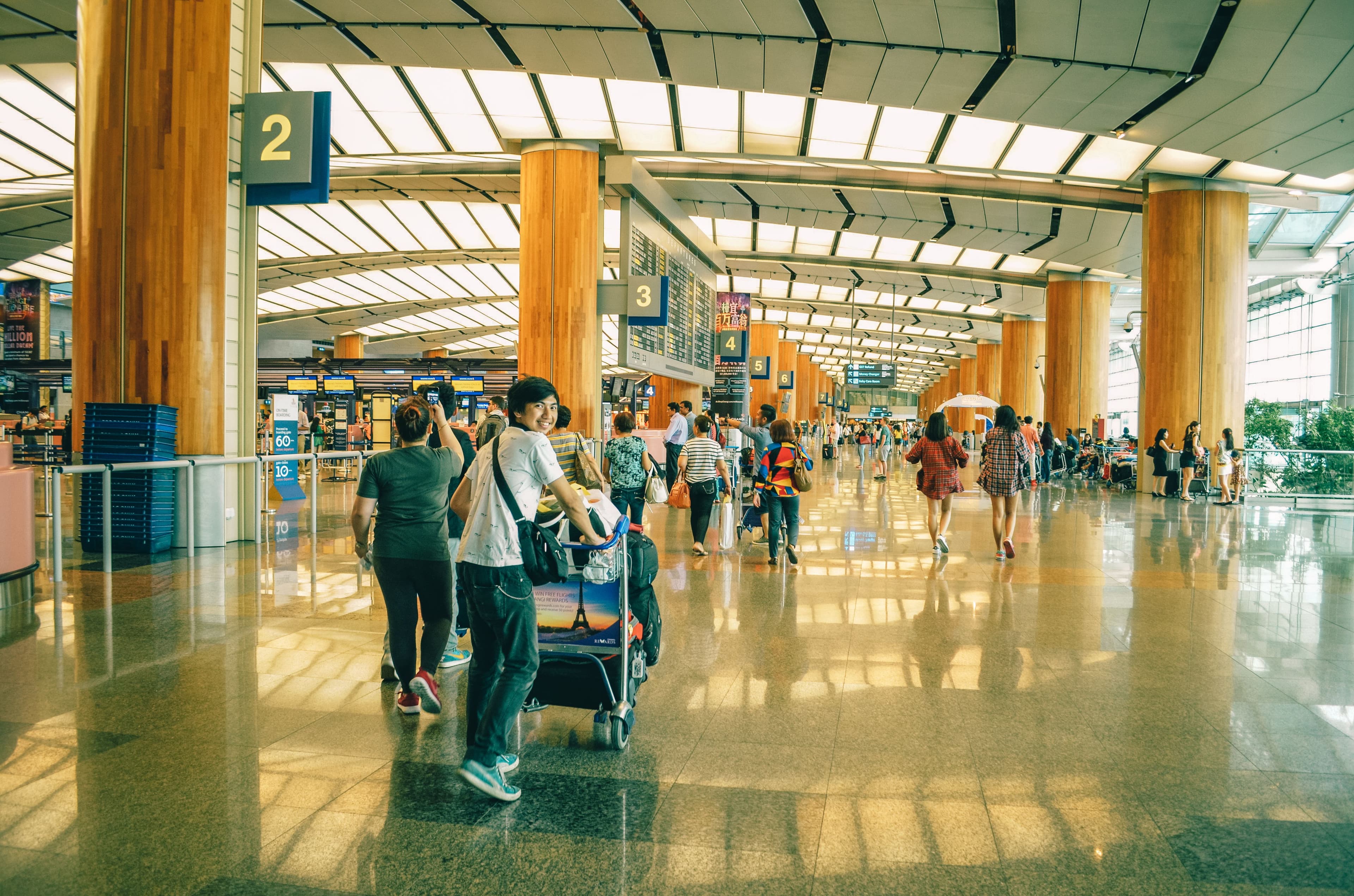 Airport terminal, international travel